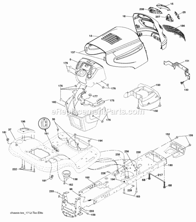 Page A Diagram and Parts List for PB24TH54YT 2008-07 Husqvarna Lawn Tractor
