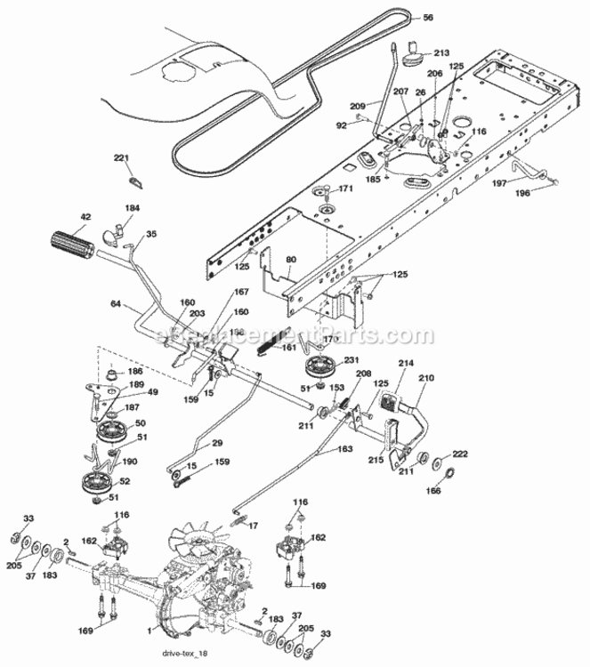Page C Diagram and Parts List for PB24TH54YT 2008-07 Husqvarna Lawn Tractor