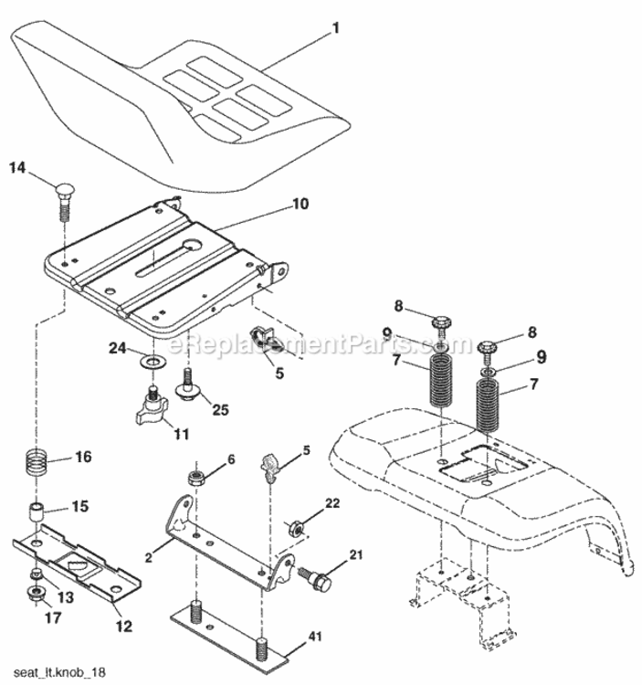 Page H Diagram and Parts List for PBA19542LT 2008-05 Husqvarna Lawn Tractor