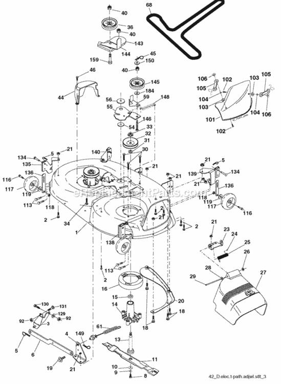 Page F Diagram and Parts List for PD24PH42ST 2006-01 Husqvarna Lawn Tractor