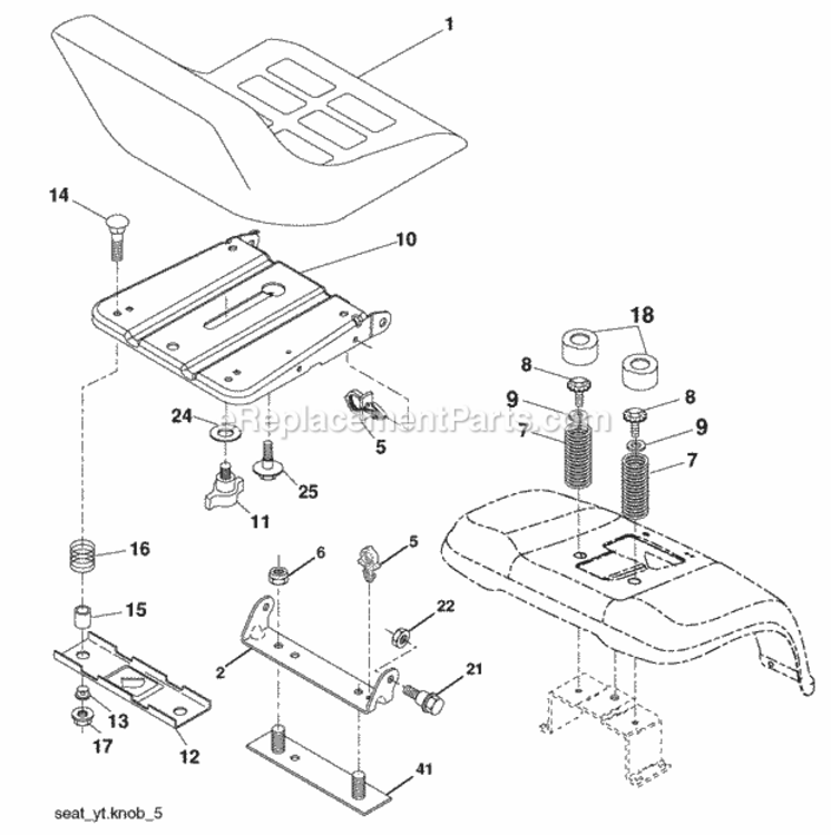 Page H Diagram and Parts List for PD24PH42ST 2006-01 Husqvarna Lawn Tractor