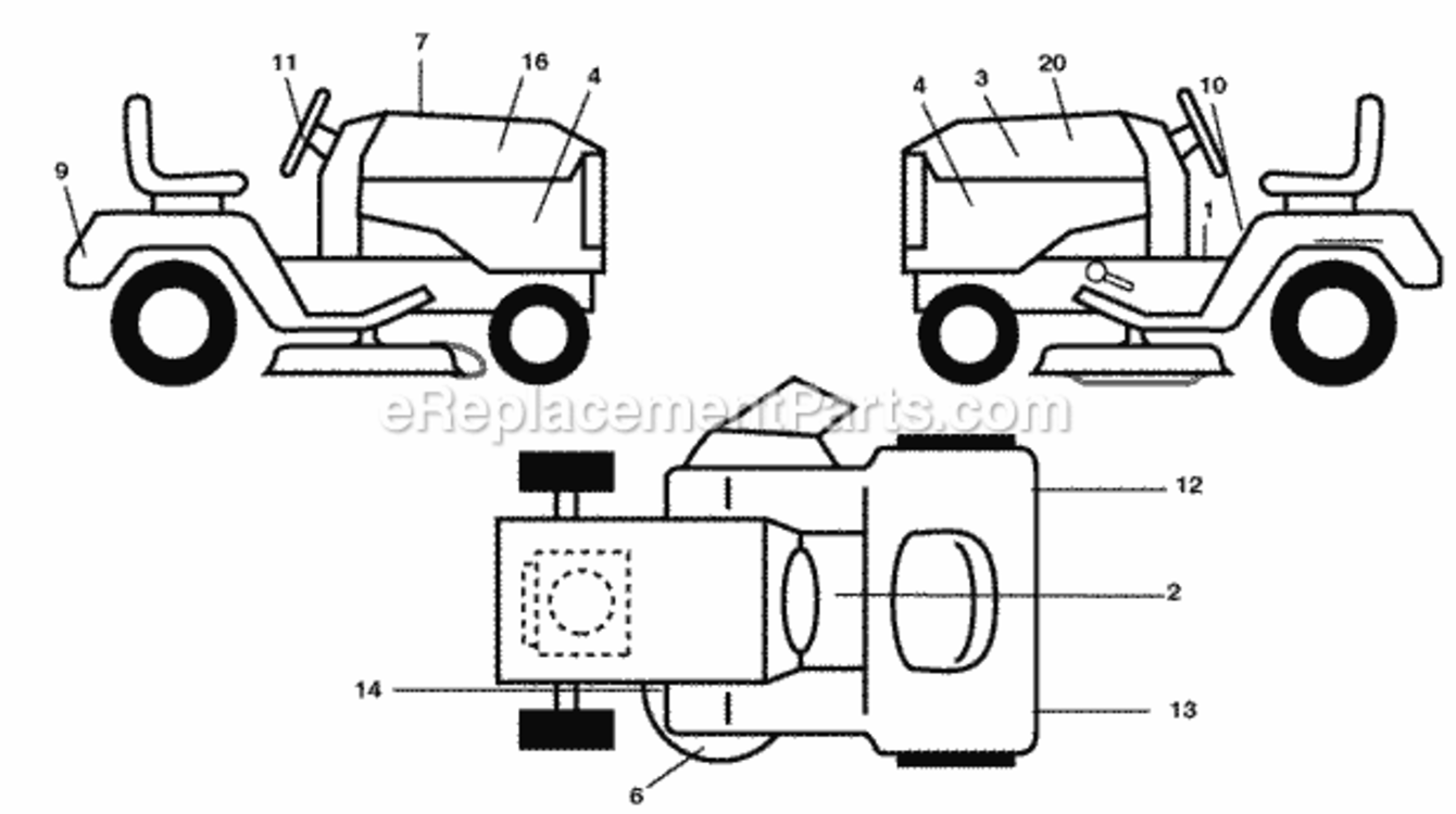 Page B Diagram and Parts List for PK20H42YT 2008-05 Husqvarna Lawn Tractor
