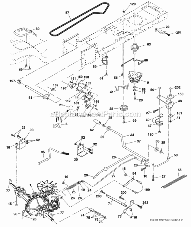 Page C Diagram and Parts List for PK20H42YT 2008-05 Husqvarna Lawn Tractor
