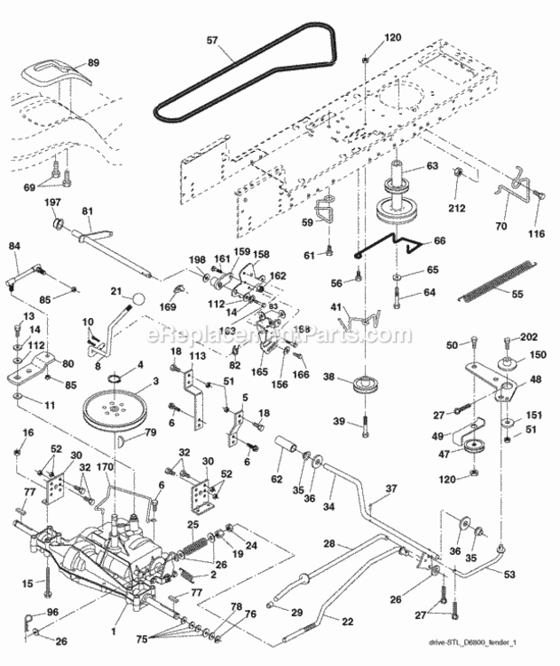 Page C Diagram and Parts List for PO15538LT 2007-09 Husqvarna Lawn Tractor