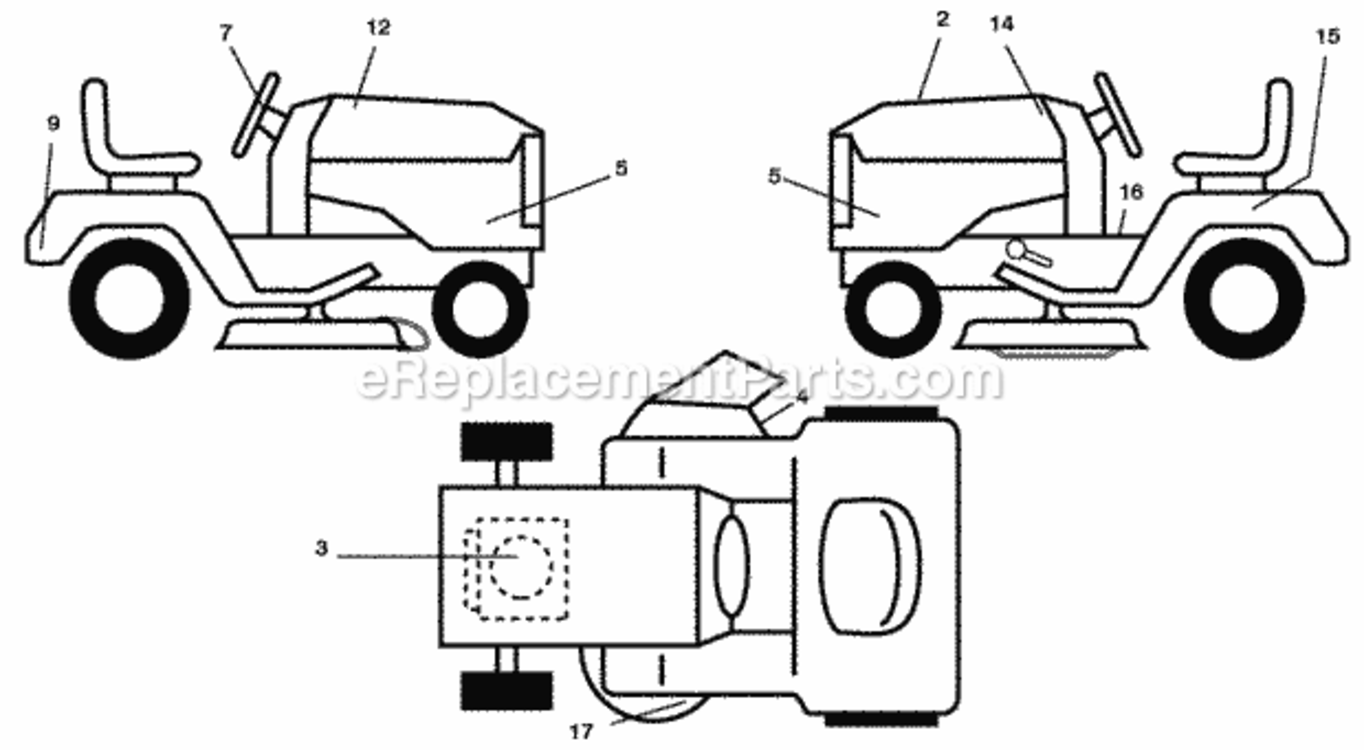 Page B Diagram and Parts List for PO15538LT 2008-09 Husqvarna Lawn Tractor
