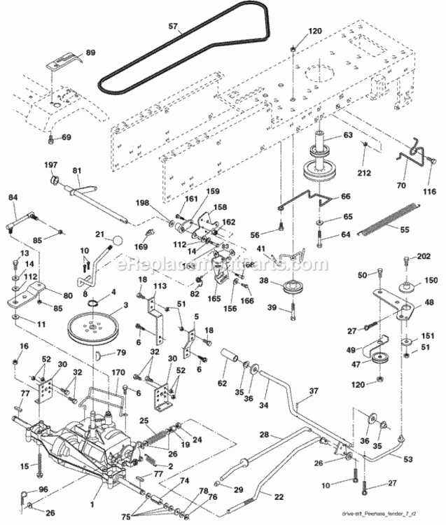 Page C Diagram and Parts List for PO15538LT 2008-09 Husqvarna Lawn Tractor