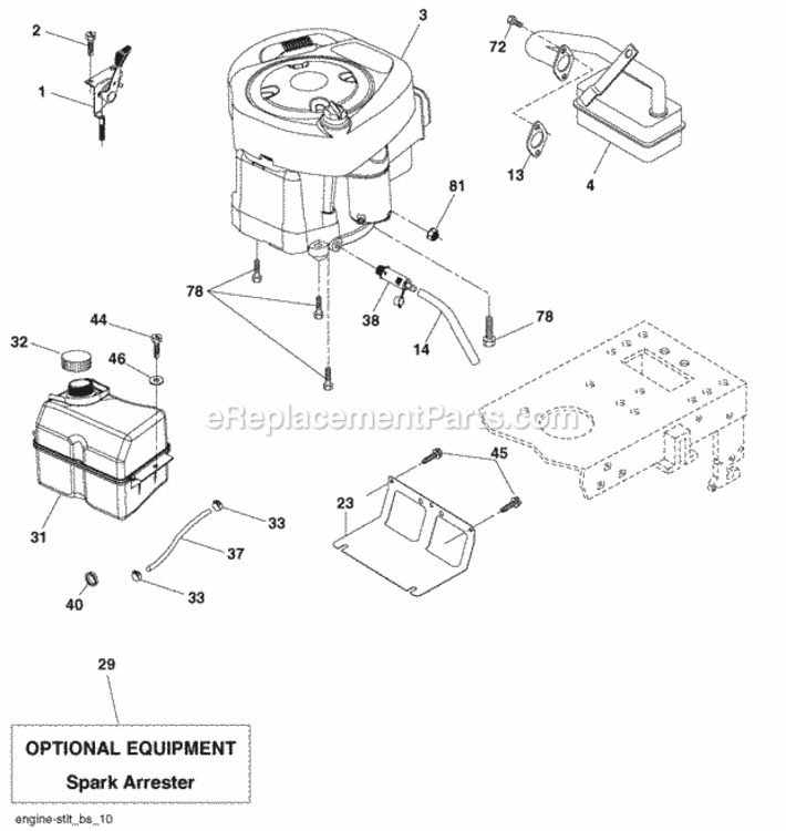 Page E Diagram and Parts List for PO15538LT 2008-09 Husqvarna Lawn Tractor