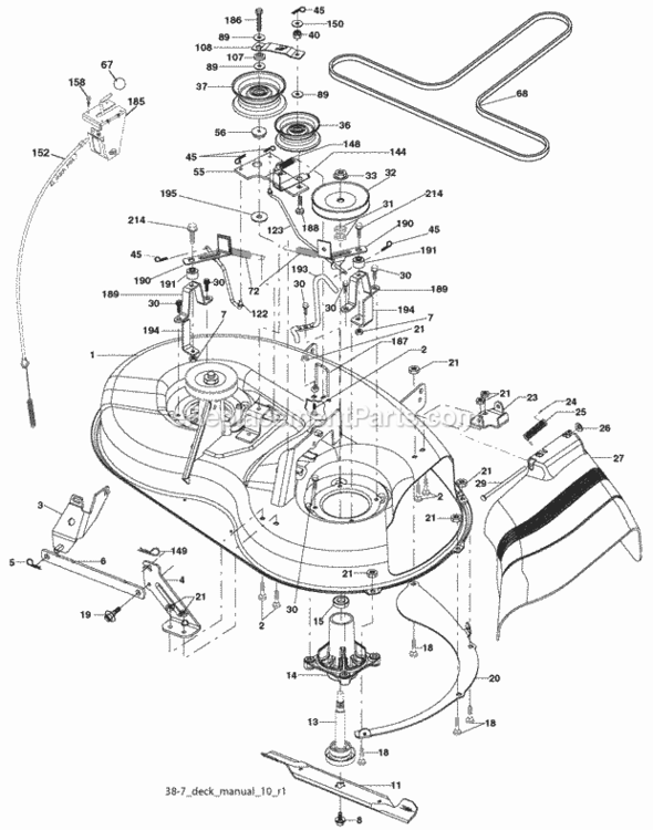 Page F Diagram and Parts List for PO15538LT 2008-09 Husqvarna Lawn Tractor