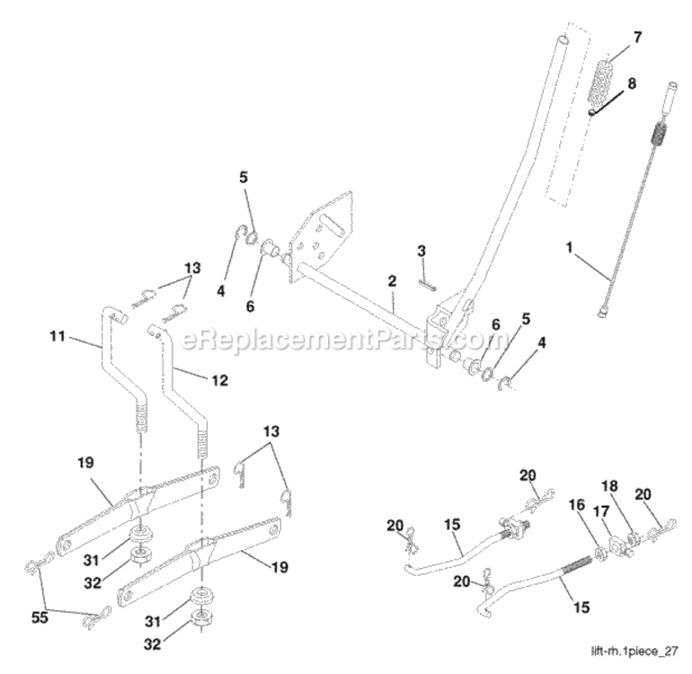 Page G Diagram and Parts List for PO15538LT 2008-09 Husqvarna Lawn Tractor