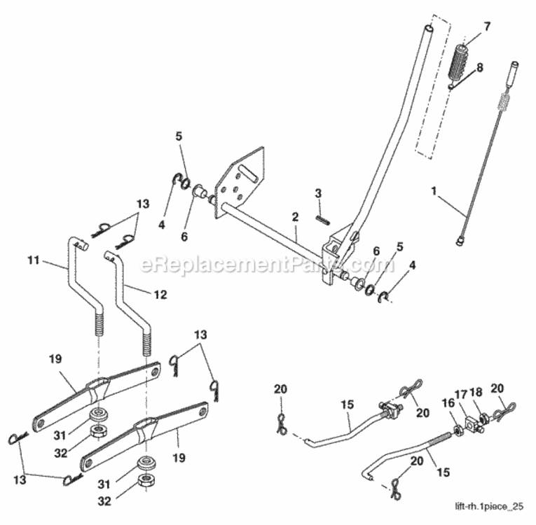 Page K Diagram and Parts List for PO15542LT 2008-05 Husqvarna Lawn Tractor