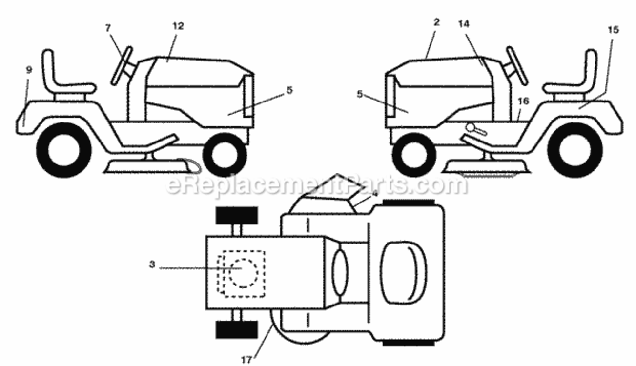 Page D Diagram and Parts List for PO15542LT 2008-05 Husqvarna Lawn Tractor