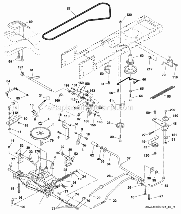 Page E Diagram and Parts List for PO15542LT 2008-05 Husqvarna Lawn Tractor