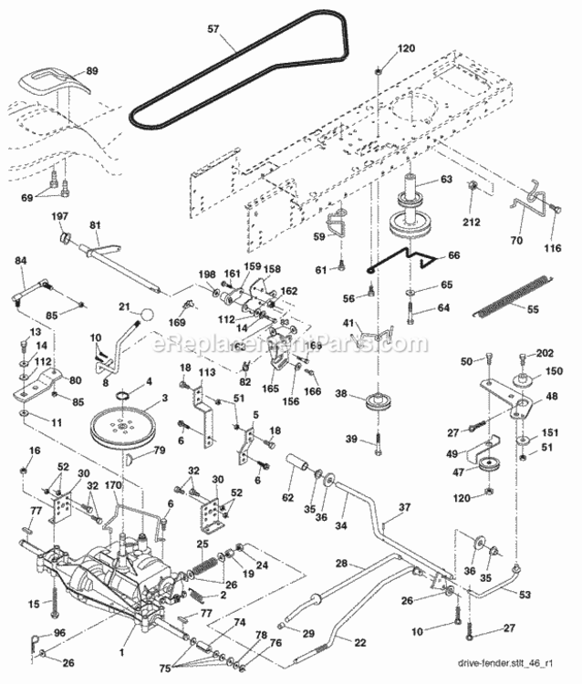 Page F Diagram and Parts List for PO15542LT 2008-05 Husqvarna Lawn Tractor