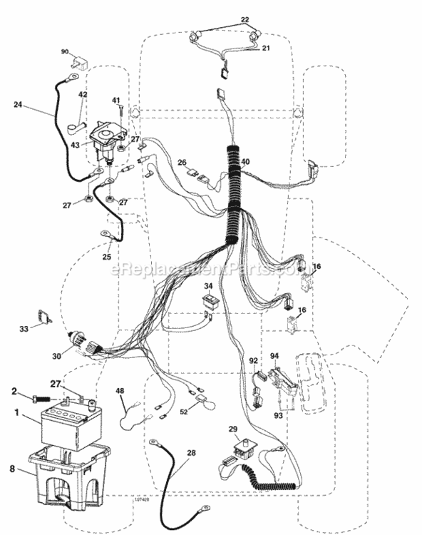 Page H Diagram and Parts List for PO15542LT 2008-05 Husqvarna Lawn Tractor