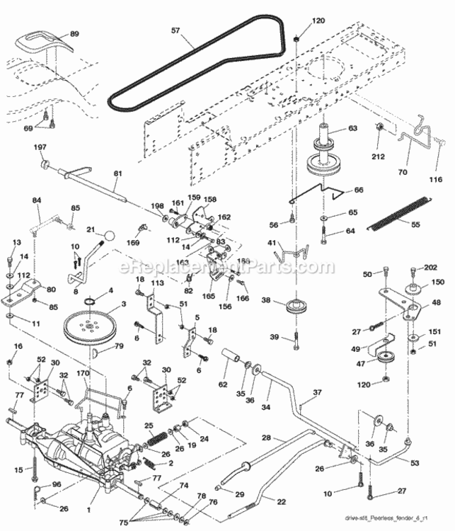 Page C Diagram and Parts List for PO16542LT 96012008700 2008-10 Husqvarna Lawn Tractor