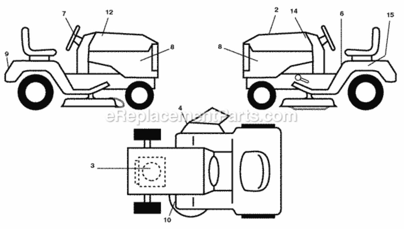 Page B Diagram and Parts List for PO17542LT 2008-01 Husqvarna Lawn Tractor