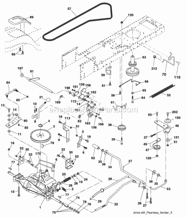 Page C Diagram and Parts List for PO17542LT 2008-01 Husqvarna Lawn Tractor