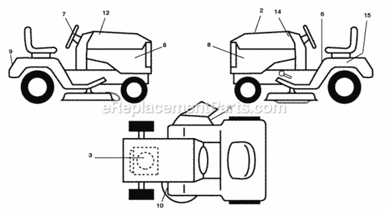 Page B Diagram and Parts List for PO17542LT 2008-06 Husqvarna Lawn Tractor