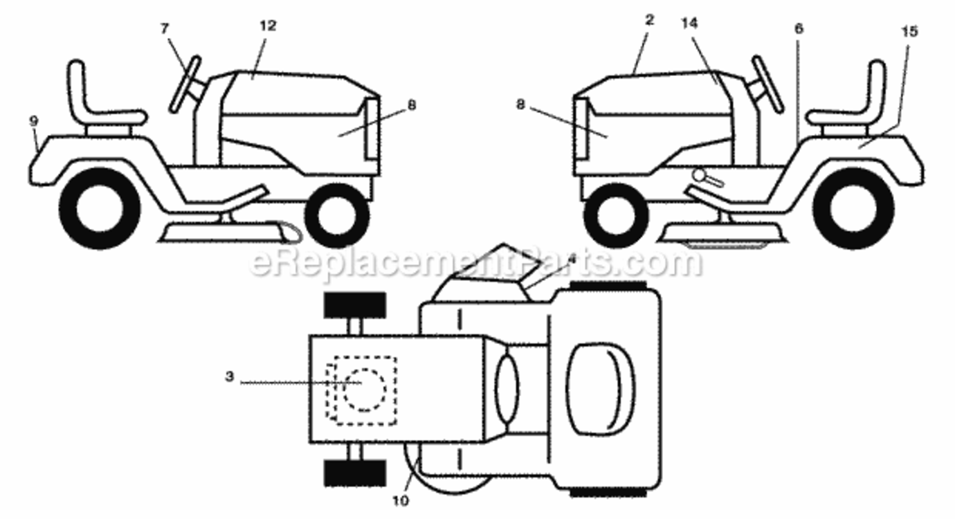 Page B Diagram and Parts List for PO17542LT 2008-10 Husqvarna Lawn Tractor