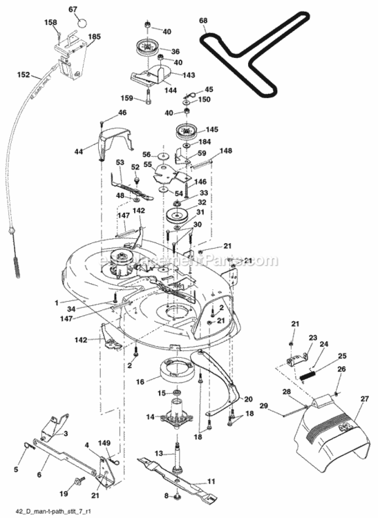 Page F Diagram and Parts List for PO17542LT 2008-10 Husqvarna Lawn Tractor