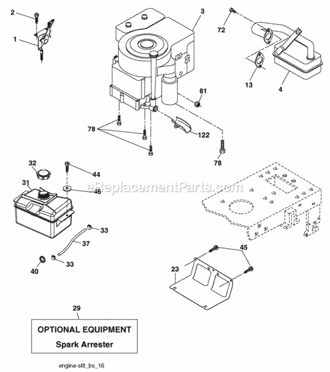 Page E Diagram and Parts List for PO17542LT 2009-11 Husqvarna Lawn Tractor