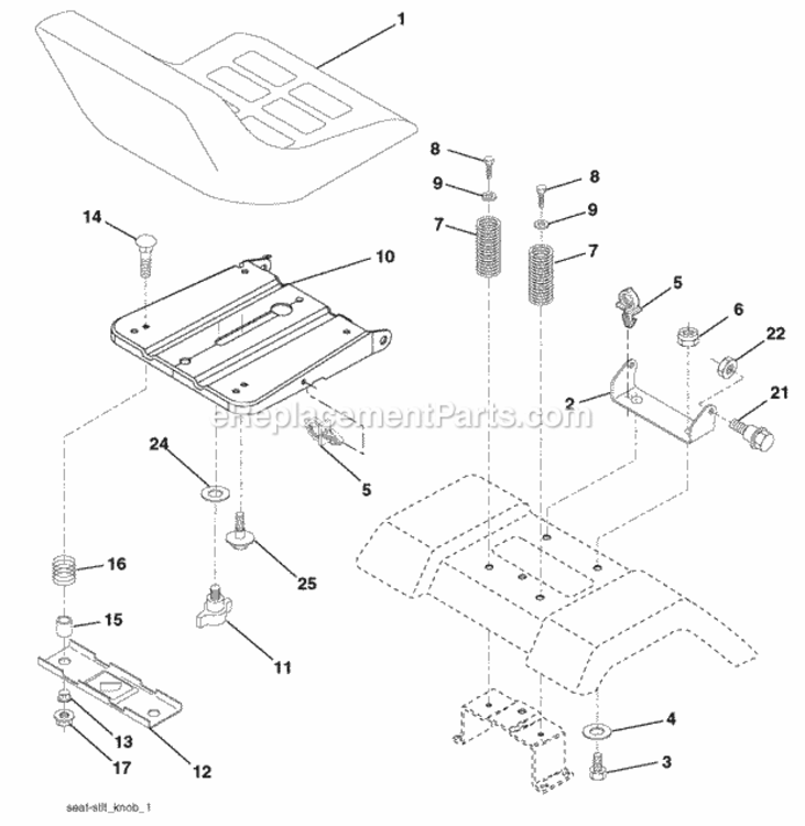 Page H Diagram and Parts List for PO17542LT 2009-11 Husqvarna Lawn Tractor
