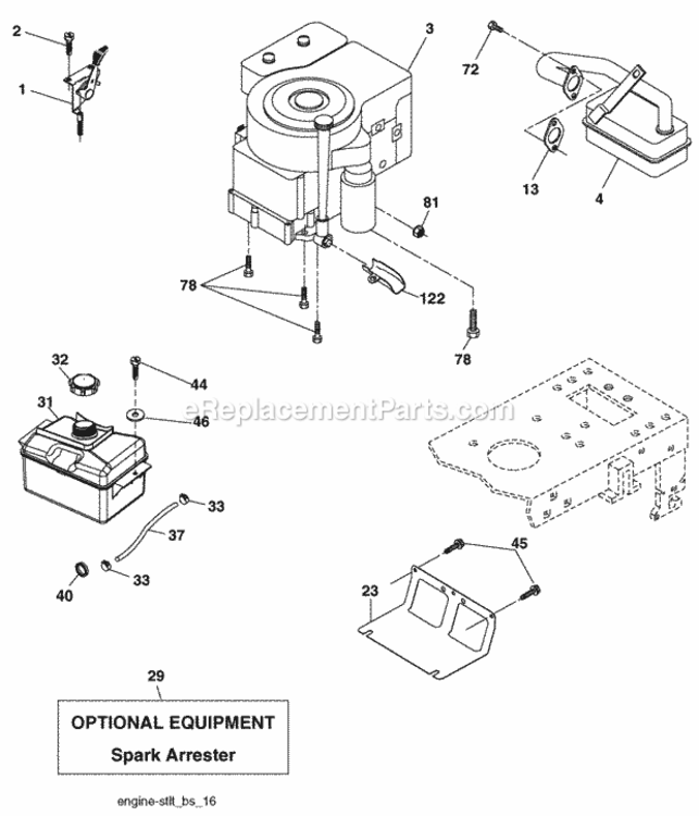 Page E Diagram and Parts List for PO17542LT 2010-02 Husqvarna Lawn Tractor