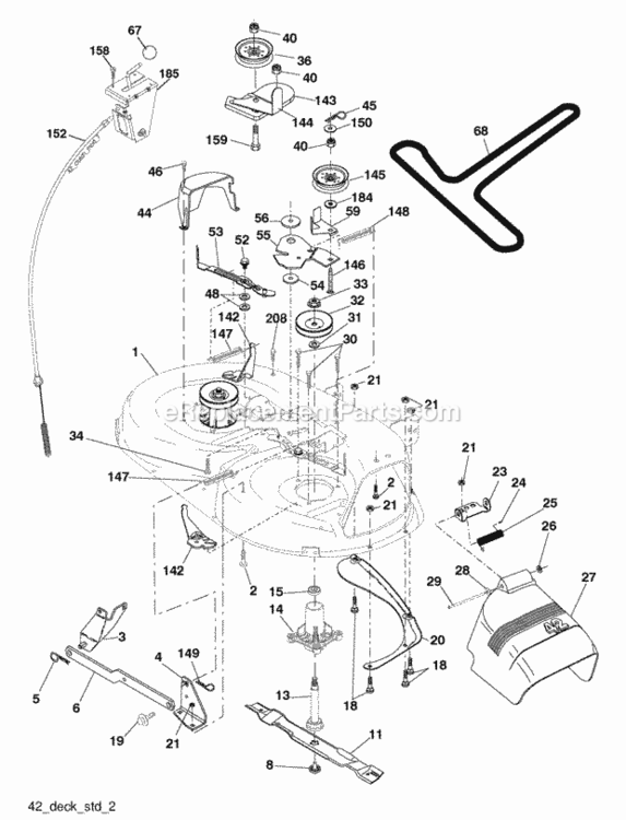Page F Diagram and Parts List for PO17542LT 2010-02 Husqvarna Lawn Tractor