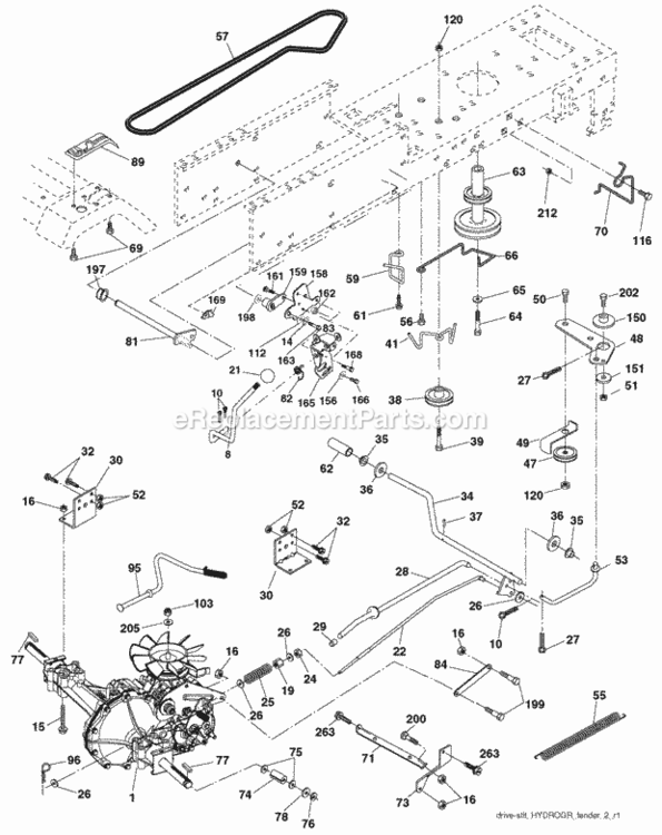 Page C Diagram and Parts List for PO175H42LT 2008-05 Husqvarna Lawn Tractor