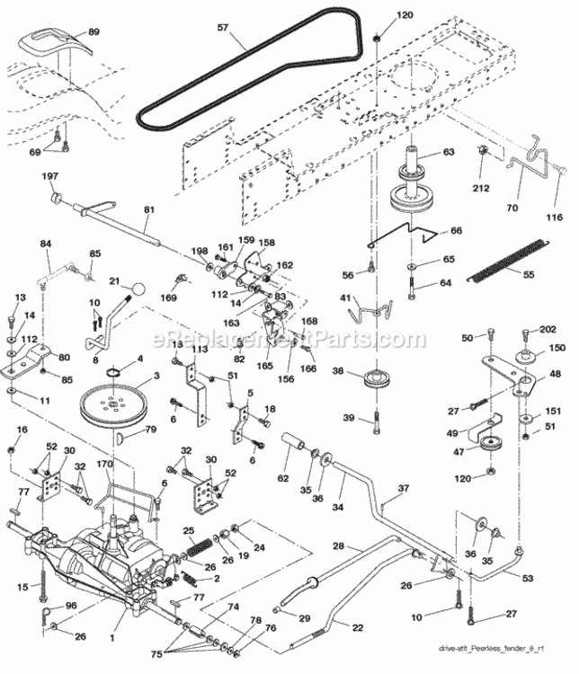Page C Diagram and Parts List for PO18542LT 2008-11 Husqvarna Lawn Tractor