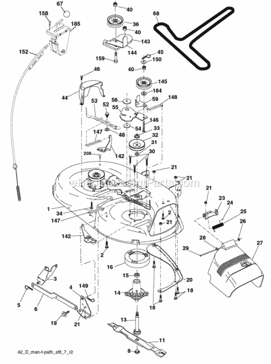 Page F Diagram and Parts List for PO18542LT 2008-11 Husqvarna Lawn Tractor
