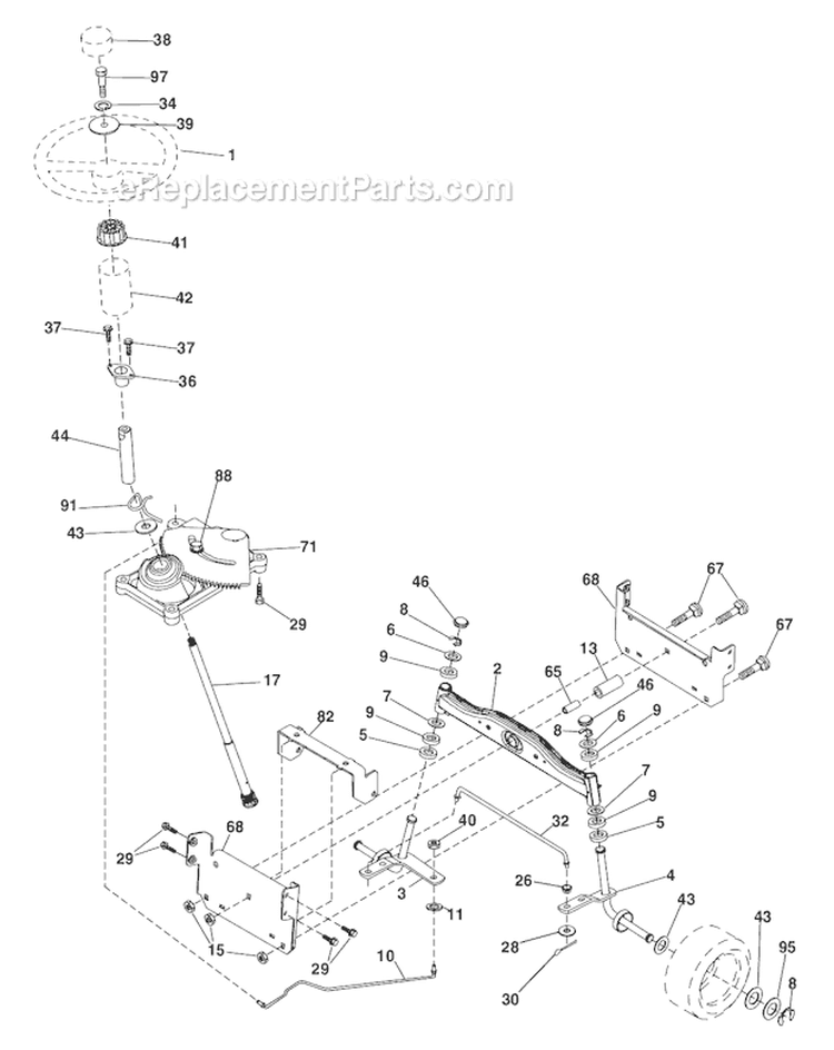 Page E Diagram and Parts List for PO19542LT 438498 Husqvarna Lawn Tractor
