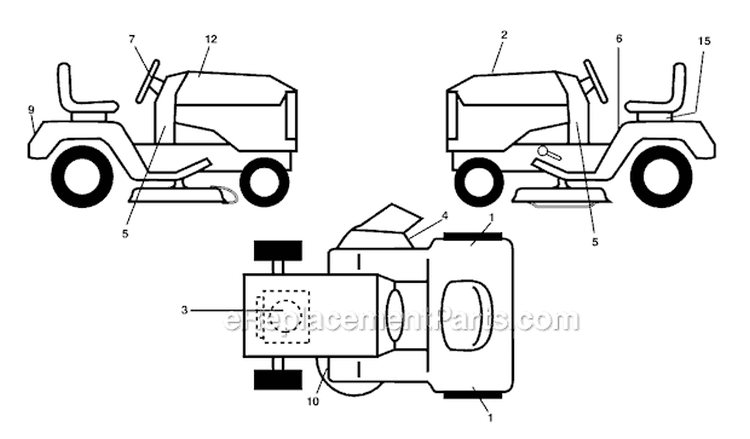 Page F Diagram and Parts List for PO19542LT 438498 Husqvarna Lawn Tractor