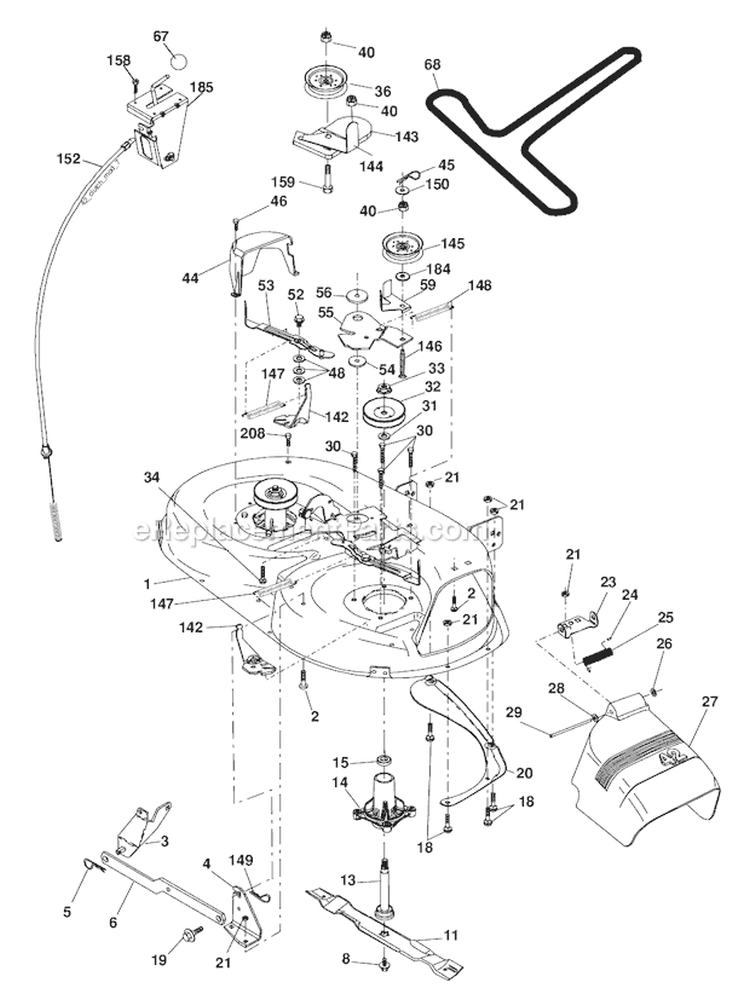 Page I Diagram and Parts List for PO19542LT 438498 Husqvarna Lawn Tractor