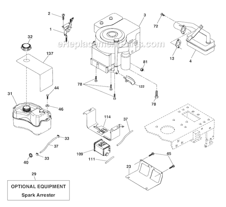 Page D Diagram and Parts List for PO19542LT 532440624 Husqvarna Lawn Tractor