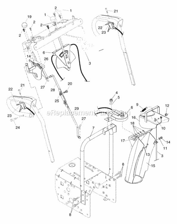 Control_PanelDischarge_Chute Diagram and Parts List for PP1130ESA 2002 Husqvarna Snow Blower