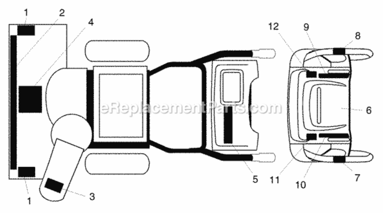 Decals Diagram and Parts List for PP1130ESA 2002 Husqvarna Snow Blower