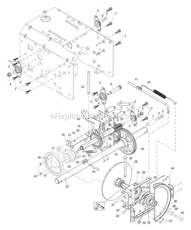 Drive Diagram and Parts List for PP1130ESA 2002 Husqvarna Snow Blower