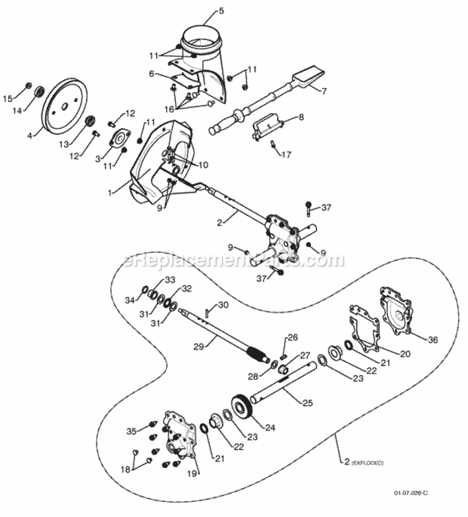 Auger_HousingImpeller_Assembly Diagram and Parts List for PP1150E27 2009-07 Husqvarna Snow Blower