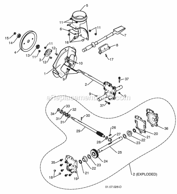 Page C Diagram and Parts List for PP1150E27 2010-06 Husqvarna Snow Blower