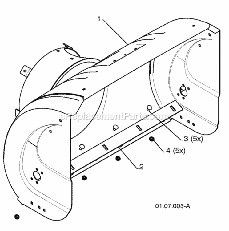Auger_Housing__Impeller_Assembly Diagram and Parts List for PP1330ES 2009-08 Husqvarna Snow Blower