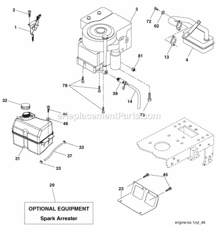 Page F Diagram and Parts List for PP16H36RB 2006-05 Husqvarna Lawn Tractor