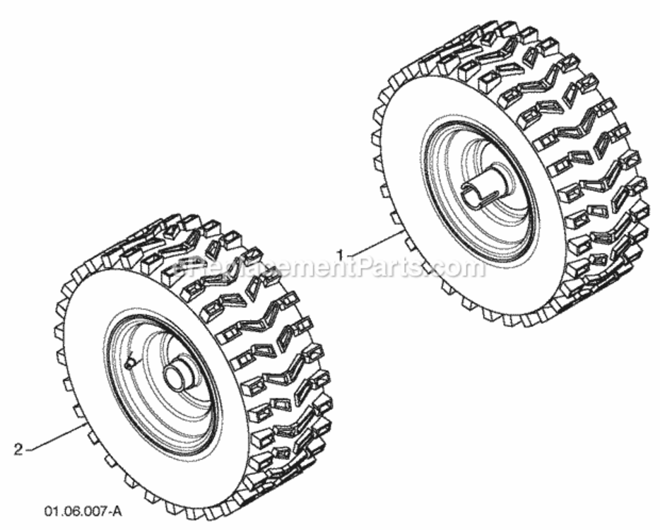 Wheels Diagram and Parts List for PP208EPS24 2009-08 Husqvarna Snow Blower