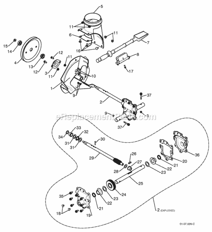 Page C Diagram and Parts List for PP208EPS24 2009-08 Husqvarna Snow Blower