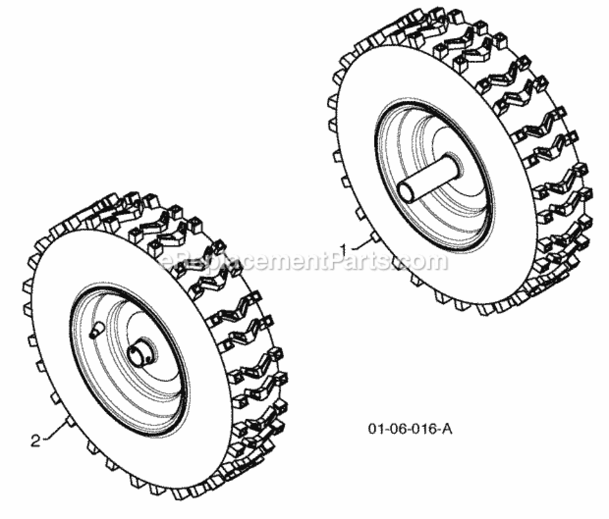 Wheels Diagram and Parts List for PP291E27 2010-05 Husqvarna Snow Blower
