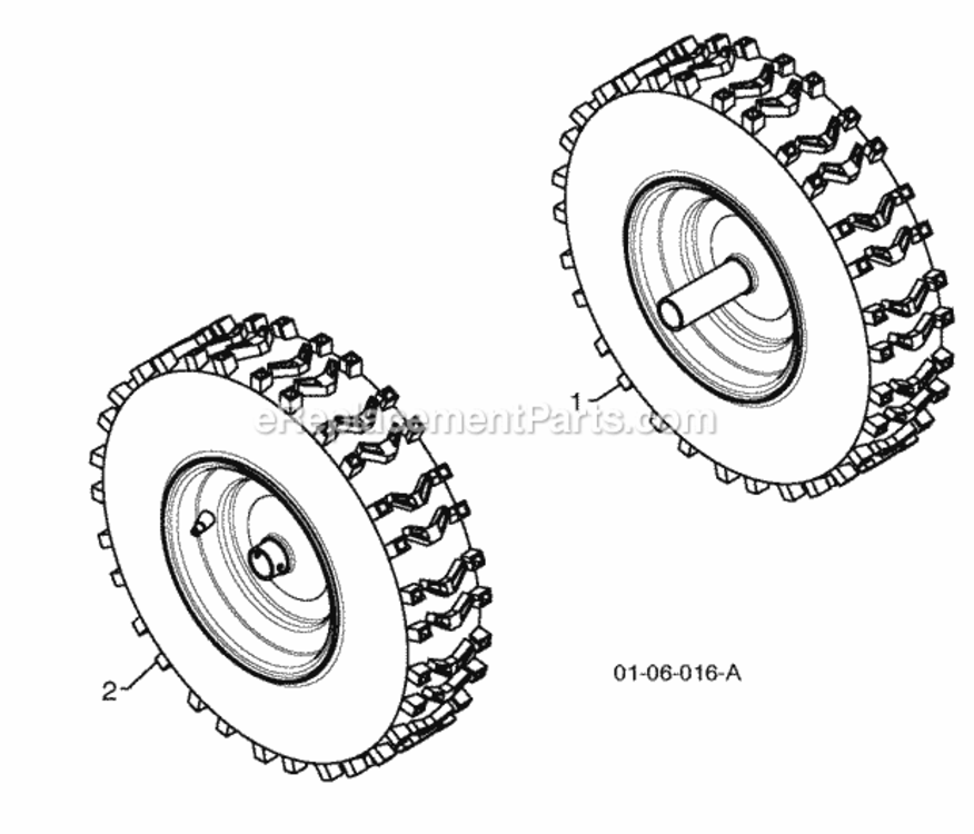 Wheels Diagram and Parts List for PP291E27 2010-07 Husqvarna Snow Blower