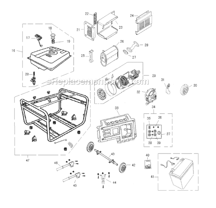 Page B Diagram and Parts List for PP3000  Husqvarna Generator