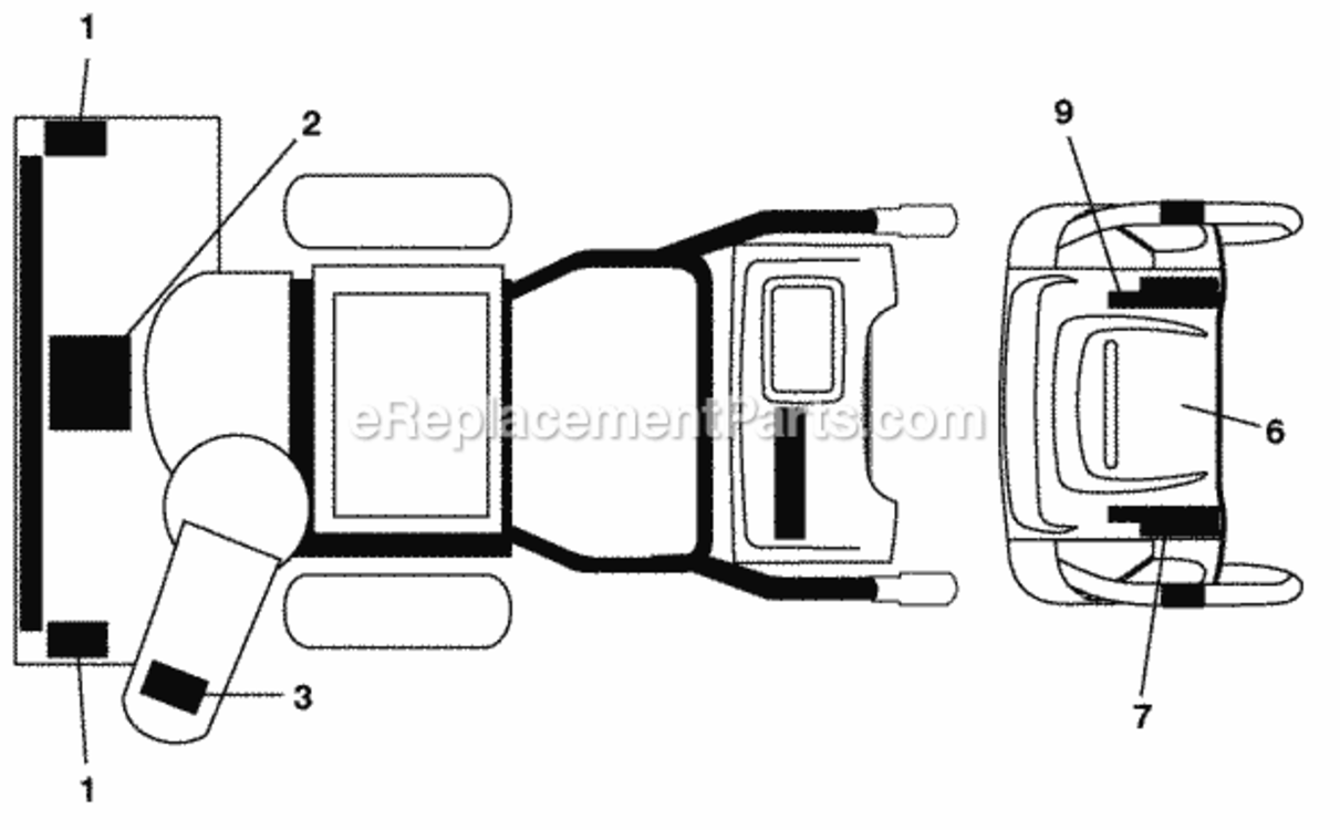 Decals Diagram and Parts List for PP414EPS30 2010-04 Husqvarna Snow Blower