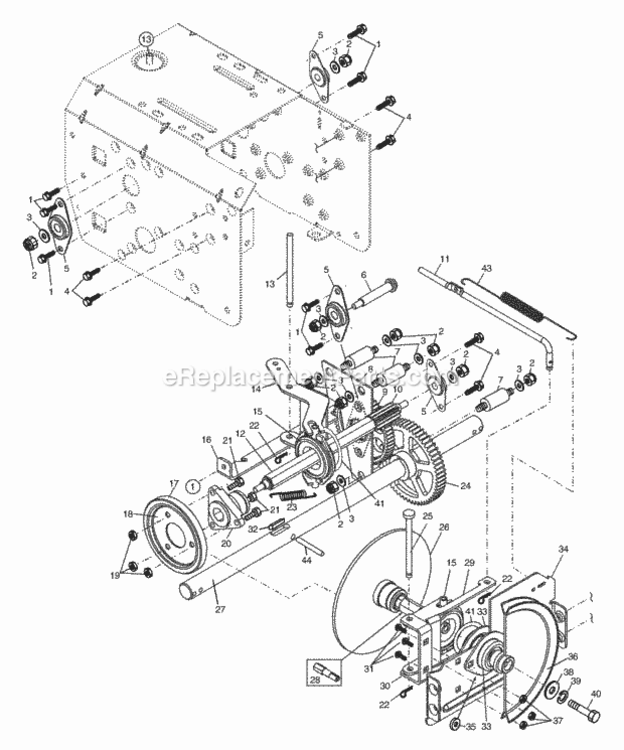 Drive Diagram and Parts List for PP524A 2003 Husqvarna Snow Blower