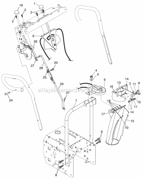 Control_PanelDischarge_Chute Diagram and Parts List for PP5524ESA 2002 Husqvarna Snow Blower